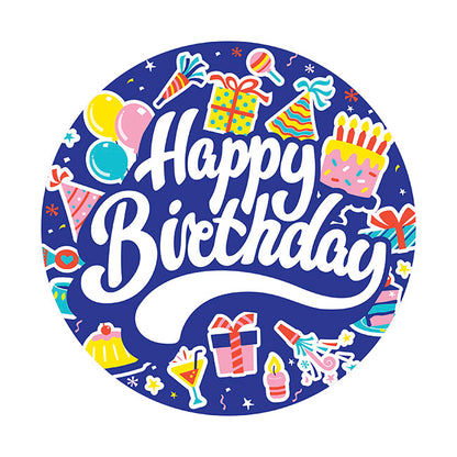 Foil Balloon 9" (22.5cmD) Pack 5 Round Happy Bday Party