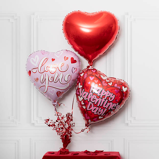 Foil Balloon 18" (45cmD) Pack 5 Love you Heart