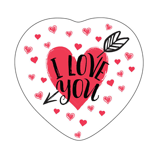 Foil Balloon 9" (22.5cmD) Pack 10 I Love You Arrow White