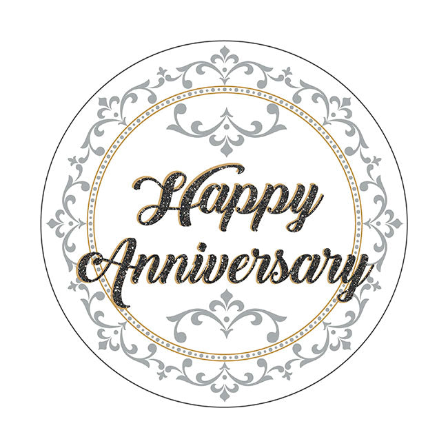 Foil Balloon 9" (22.5cmD) Pack 10 Happy Anniversary Silver