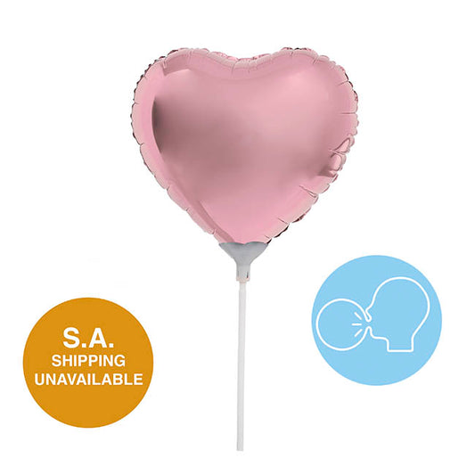 Foil Balloon 9" (22.5cmD) Pack 10 Love Heart Pastel Pink