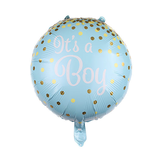 Foil Balloon 18" It's a Boy Confetti Baby Blue (45cmD)