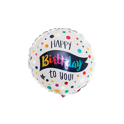 Foil Balloon 9" (22.5cmD) Happy Birthday To You White
