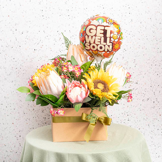 Foil Balloon 9" (22.5cmD) PK 5 Air Fill Round Get Well Soon