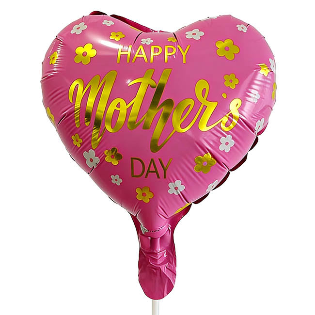 Foil Balloon 9" (22.5cmD) Happy Mother's Day Heart Pink
