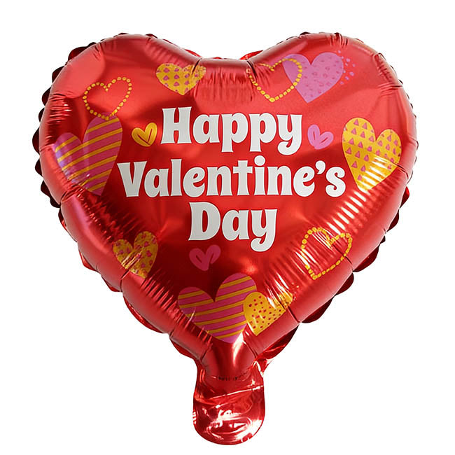 Foil Balloon 9" (22.5cmD) Happy Valentines's Day Heart Red