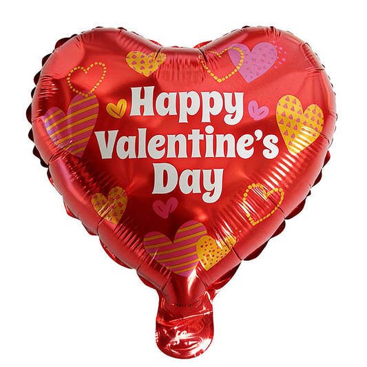 Foil Balloon 9" (22.5cmD) Happy Valentines's Day Heart Red