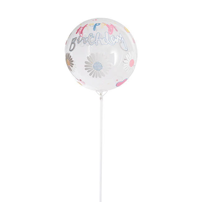 Bubble (Bobo) Balloon Cup & Stick Pack 20 Clear (70cmH)