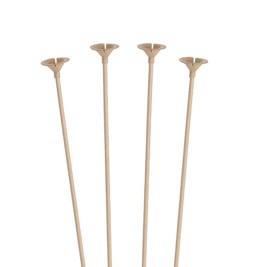 Paper Balloon Cup and Stick Pack 25 Kraft Brown (40cmH)