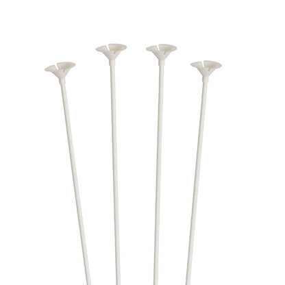 Paper Balloon Cup and Stick Pack 25 White (40cmH)