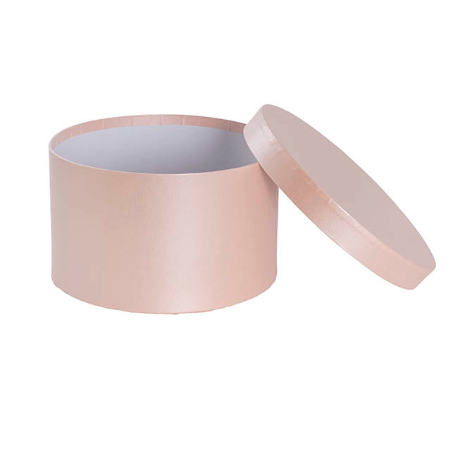 Gift Flower Box Rippled Round Blush Pink Set 2 (24x14.5Hcm)