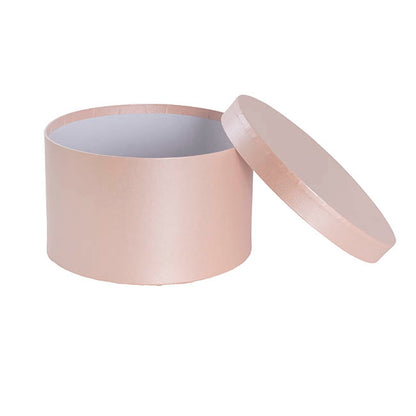Gift Flower Box Rippled Round Blush Pink Set 2 (24x14.5Hcm)