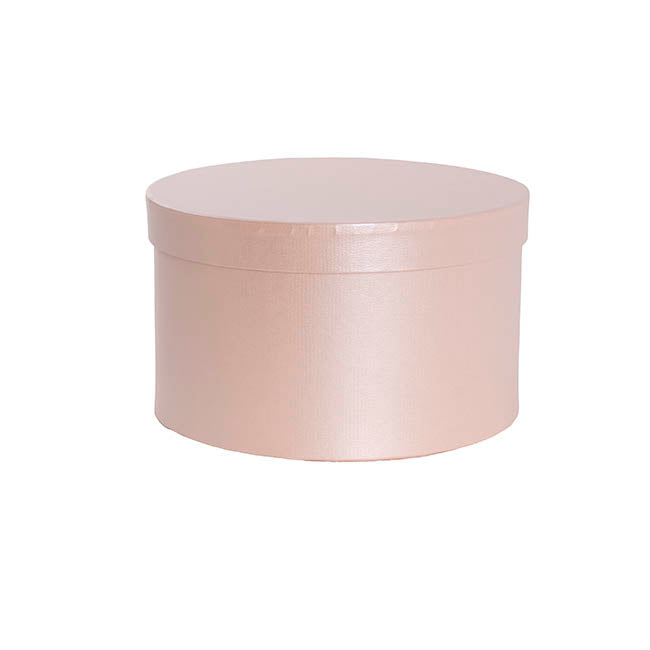 Gift Flower Box Rippled Round Blush Pink Set 2 (24x14.5Hcm)