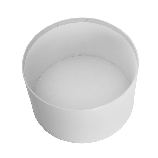 Gift Flower Box Ribbed Round Warm White Set 2 (24x14.5Hcm)