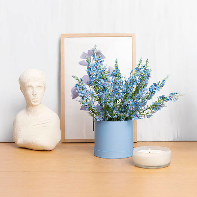 Flower Gift Hat Box Round Airy Blue (15cmWx13.5cmH)
