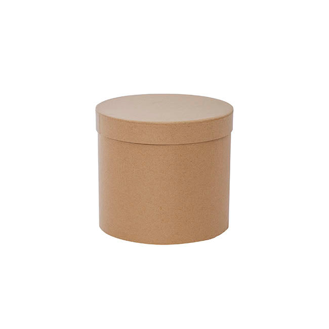 Flower Gift Hat Box Round Kraft Brown (15cmWx13.5cmH)