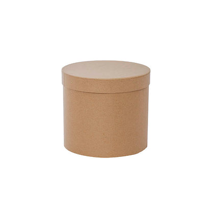 Flower Gift Hat Box Round Kraft Brown (15cmWx13.5cmH)