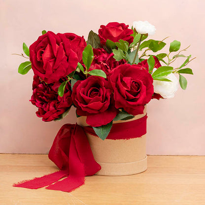 Flower Gift Hat Box Round Kraft Brown (15cmWx13.5cmH)
