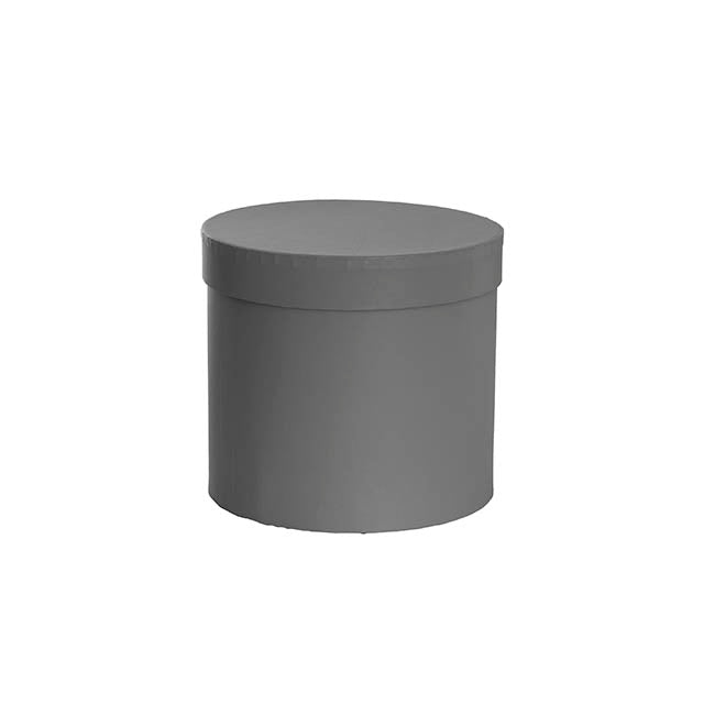 Flower Gift Hat Box Round Charcoal (15cmWx13.5cmH)