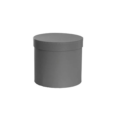 Flower Gift Hat Box Round Charcoal (15cmWx13.5cmH)
