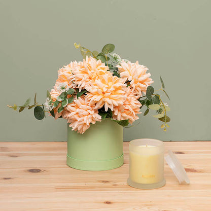 Flower Gift Hat Box Round Pistachio Green (15cmWx13.5cmH)