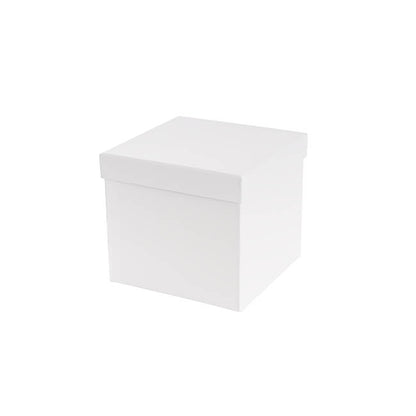 Flower Gift Hat Box Square White (15cmWx13.5cmH)