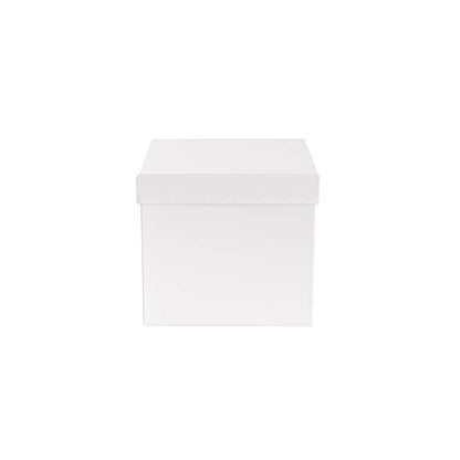 Flower Gift Hat Box Square White (15cmWx13.5cmH)