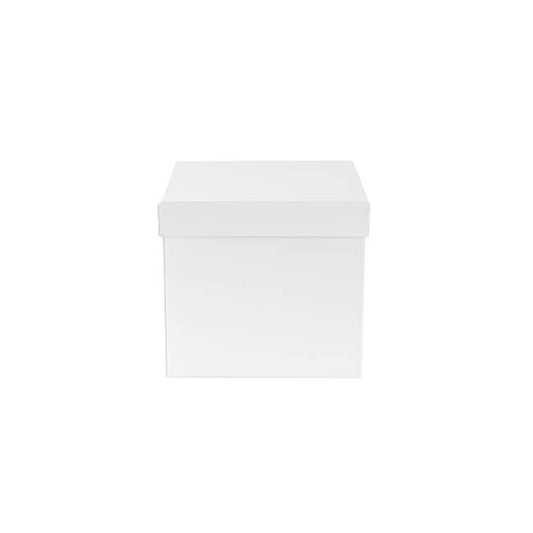 Flower Gift Hat Box Square White (15cmWx13.5cmH)