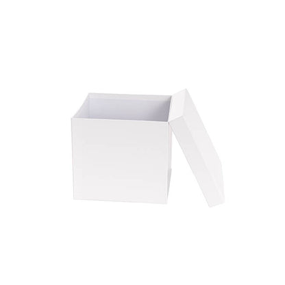 Flower Gift Hat Box Square White (15cmWx13.5cmH)