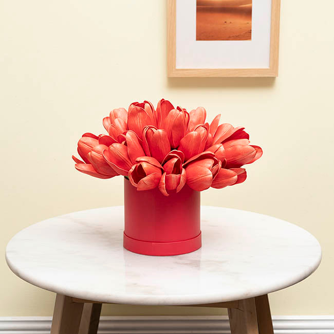 Flower Gift Hat Box Round Watermelon (15cmWx13.5cmH)