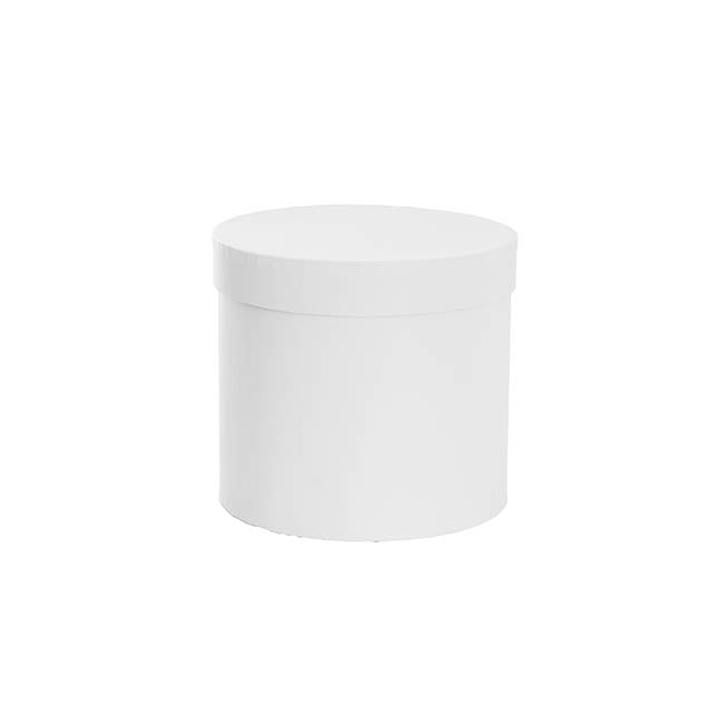 Flower Gift Hat Box Round White (15cmWx13.5cmH)