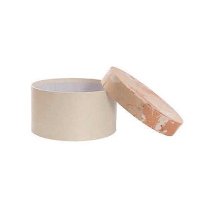 Flower Gift Hat Box Florals Blush Pink Set 2 (21.5cmWx19cmH)