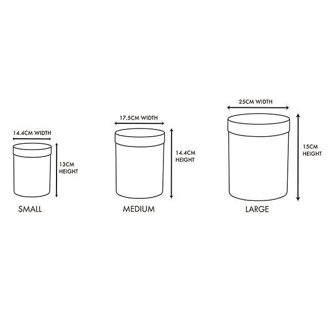 Gift Box Round Black (25cmDx15cmH) Set 3