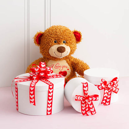 Gift Box Round White (25cmDx15cmH) Set 3