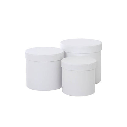 Gift Box Round White (17cmDx16cmH) Set 3