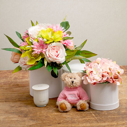 Gift Box Round White (17cmDx16cmH) Set 3