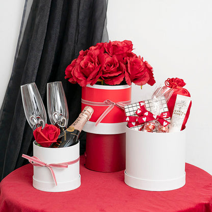 Gift Box Round White (17cmDx16cmH) Set 3