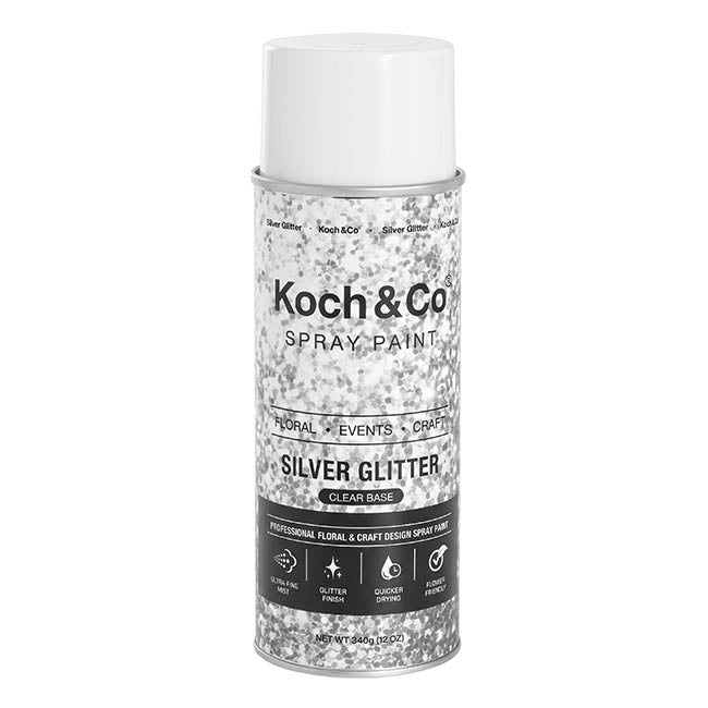 Floral Event Craft Spray Paint Clear Base Silv Glitter(340g)