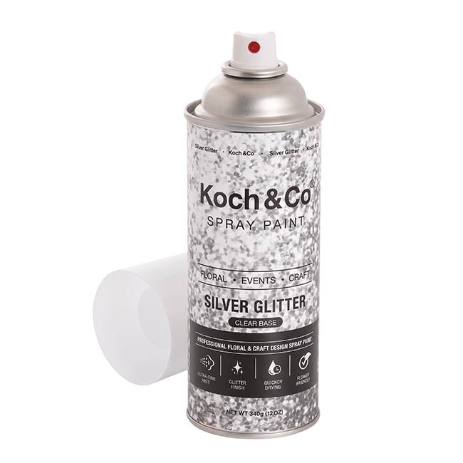 Floral Event Craft Spray Paint Clear Base Silv Glitter(340g)