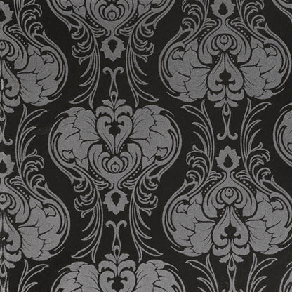 Flocked Gift Box Square Damask Black Set 3 (21.5x21.5x14cmH)