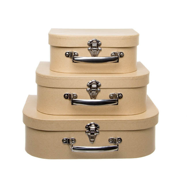 Suitcase Gift Box Brown Kraft (30x20x9cmH) Set 3