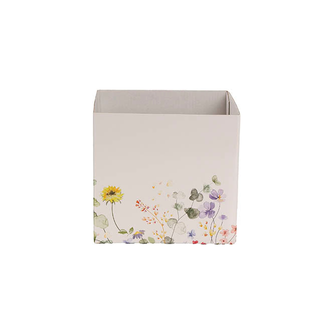 Posy Box Mini Flower Garden White Pack 10 (13x12cmH)
