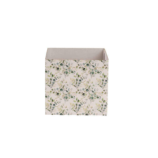 Posy Box Mini Eucalyptus Leaves White Pack 10 (13x12cmH)