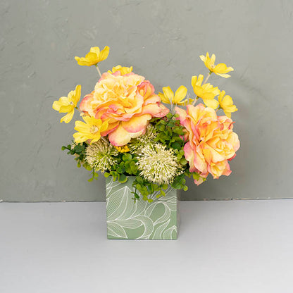 Posy Box Mini Flowy Leaves Eucalyptus White Pk10 (13x12cmH)