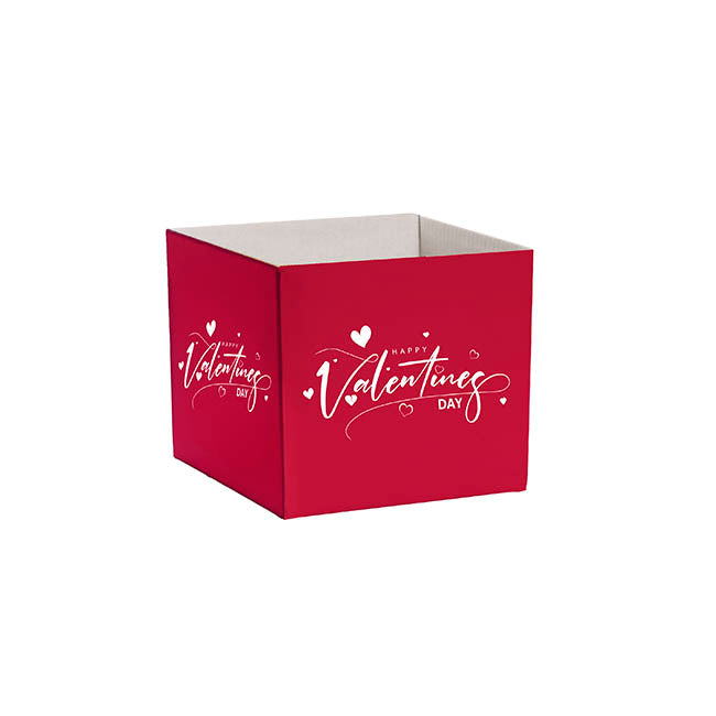 Posy Box Mini Valentine's Day & Hearts Red Pk10 (13x12cmH)