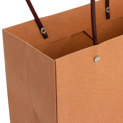 Flower Carry Bag Kraft Brown Rectangle Pk5 (22x10.5x13cmH)