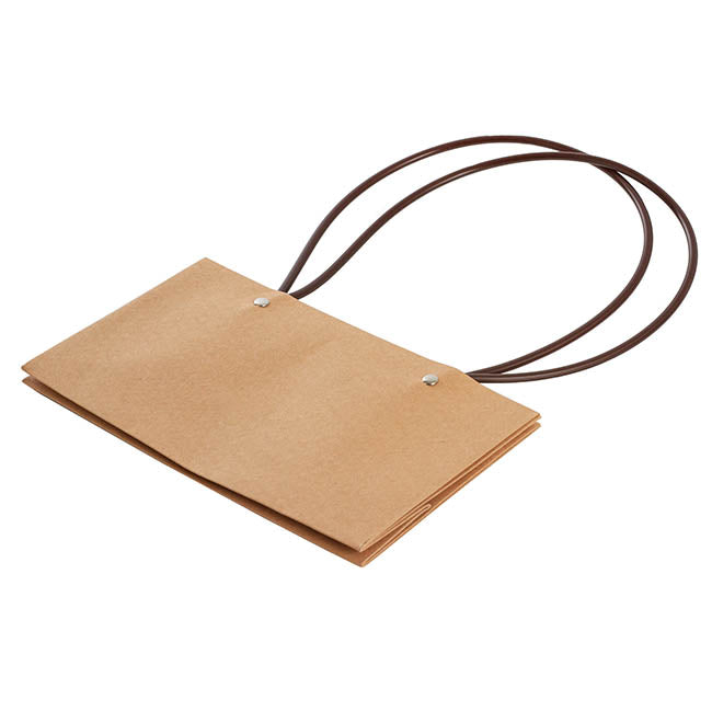 Flower Carry Bag Kraft Brown Rectangle Pk5 (22x10.5x13cmH)