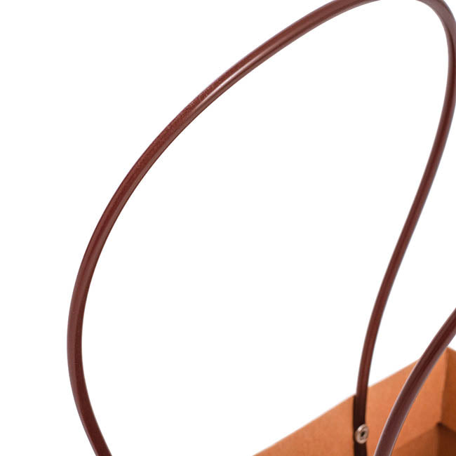 Flower Carry Bag Kraft Brown Rectangle Pk5 (22x10.5x13cmH)