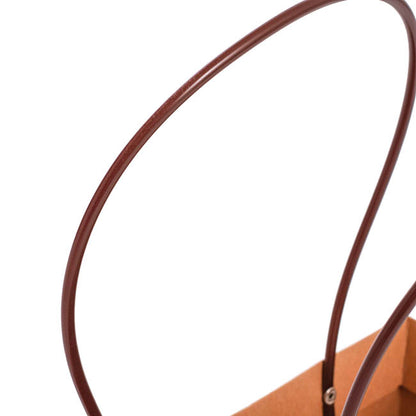 Flower Carry Bag Kraft Brown Rectangle Pk5 (22x10.5x13cmH)