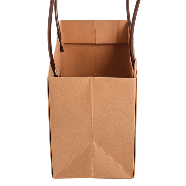 Flower Carry Bag Kraft Brown Rectangle Pk5 (22x10.5x13cmH)